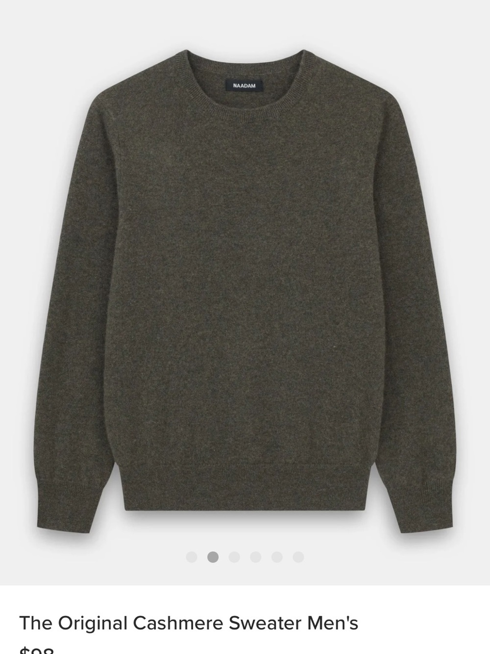 NAADAM Men's Crewneck Cashmere Sweater - Olive Green